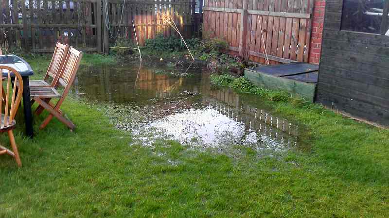 Waterlogging in Garden